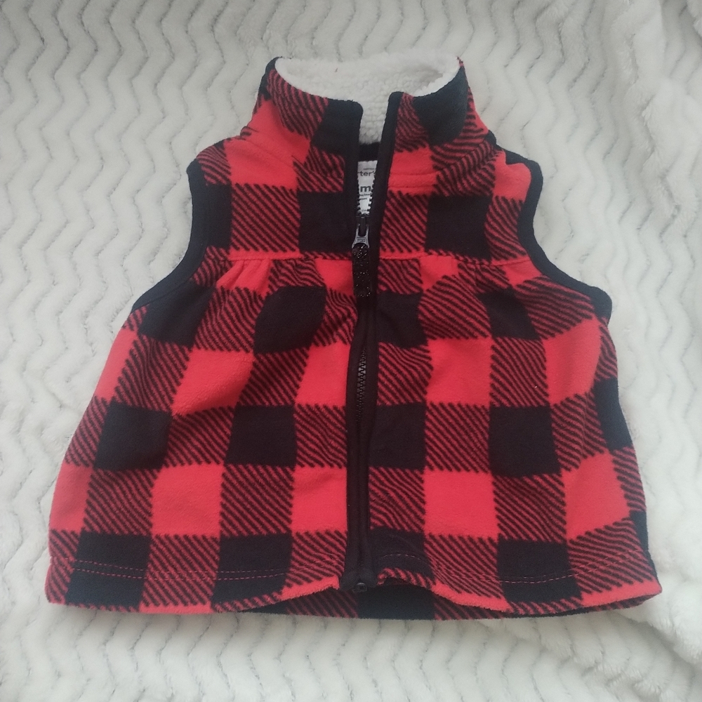 Carter's Baby Plaid Fleece Sleeper & Vest Set - Picture 3 of 10